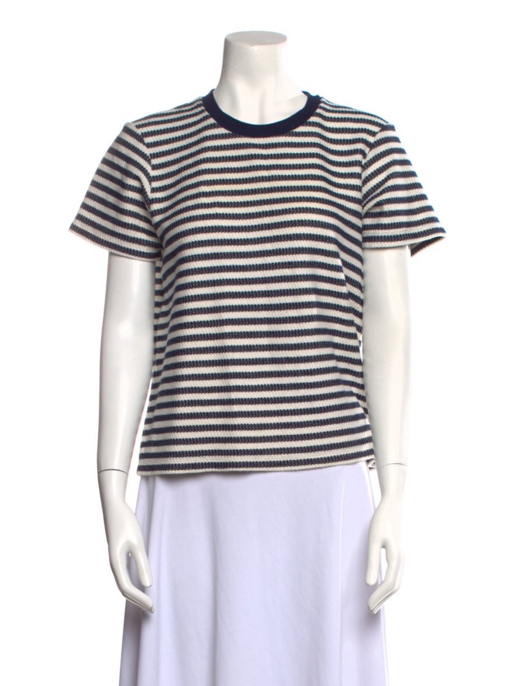 La Ligne Navy and Cream Striped Short Sleeve Tee